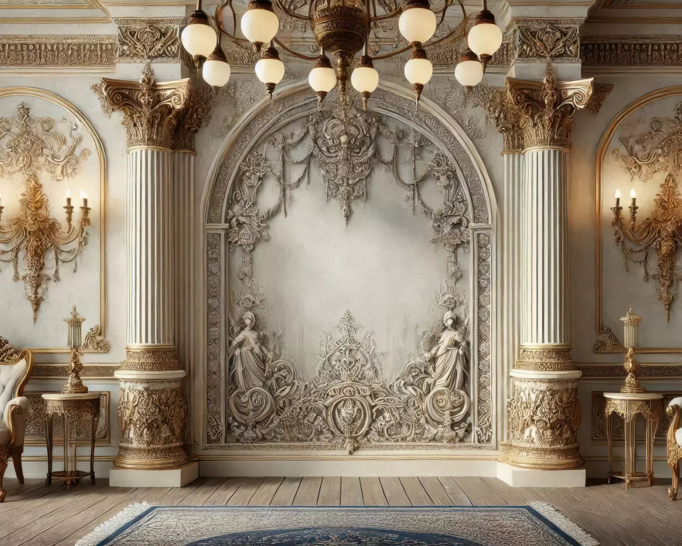 Fairytale Ballroom Arch 10’X8’ Fleece (120 X 96 Inch) Backdrop