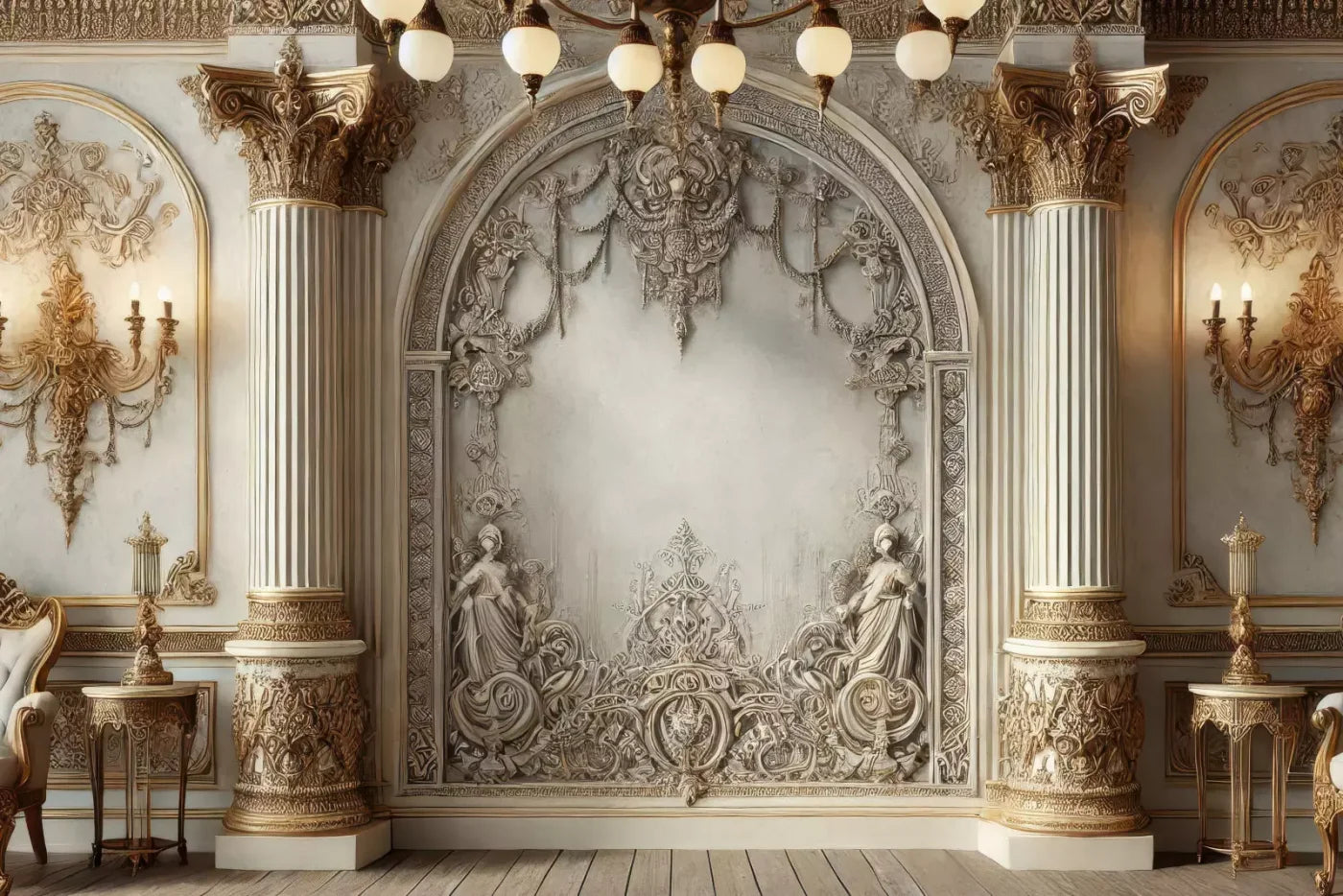Fairytale Ballroom Arch 12’X8’ Ultracloth (144 X 96 Inch) Backdrop