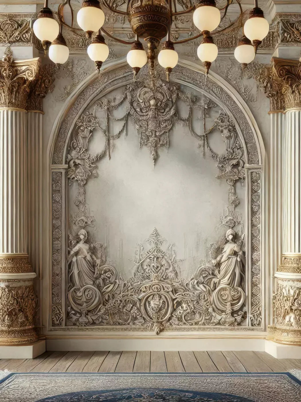 Fairytale Ballroom Arch 5’X6’8 Fleece (60 X 80 Inch) Backdrop
