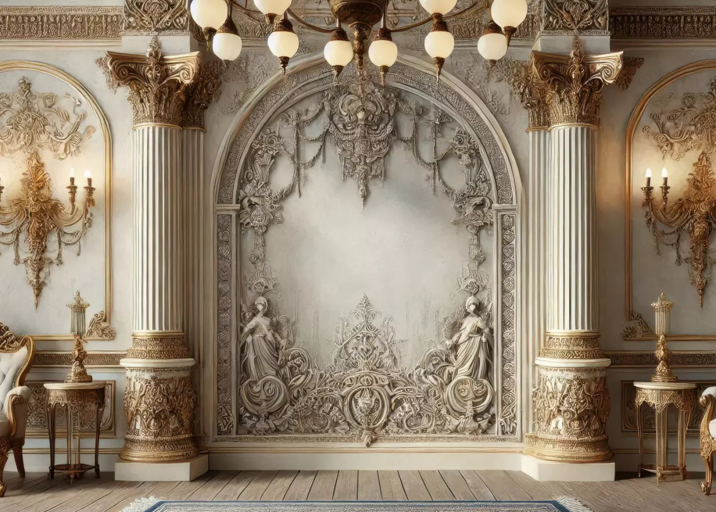 Fairytale Ballroom Arch 7’X5’ Ultracloth (84 X 60 Inch) Backdrop