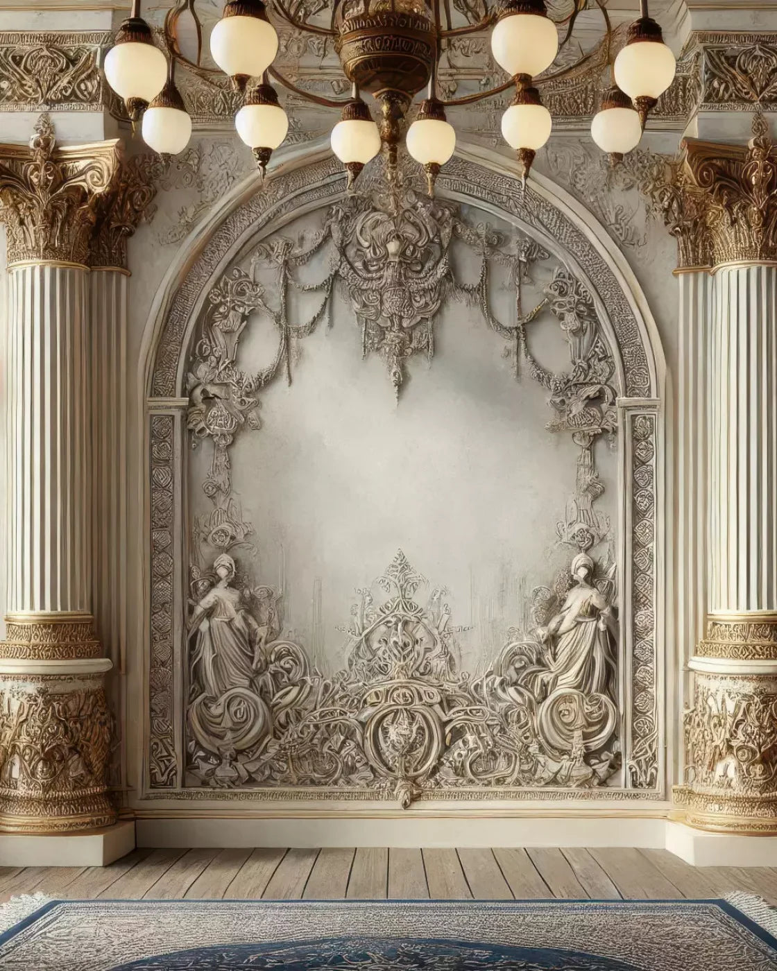Fairytale Ballroom Arch 8’X10’ Fleece (96 X 120 Inch) Backdrop
