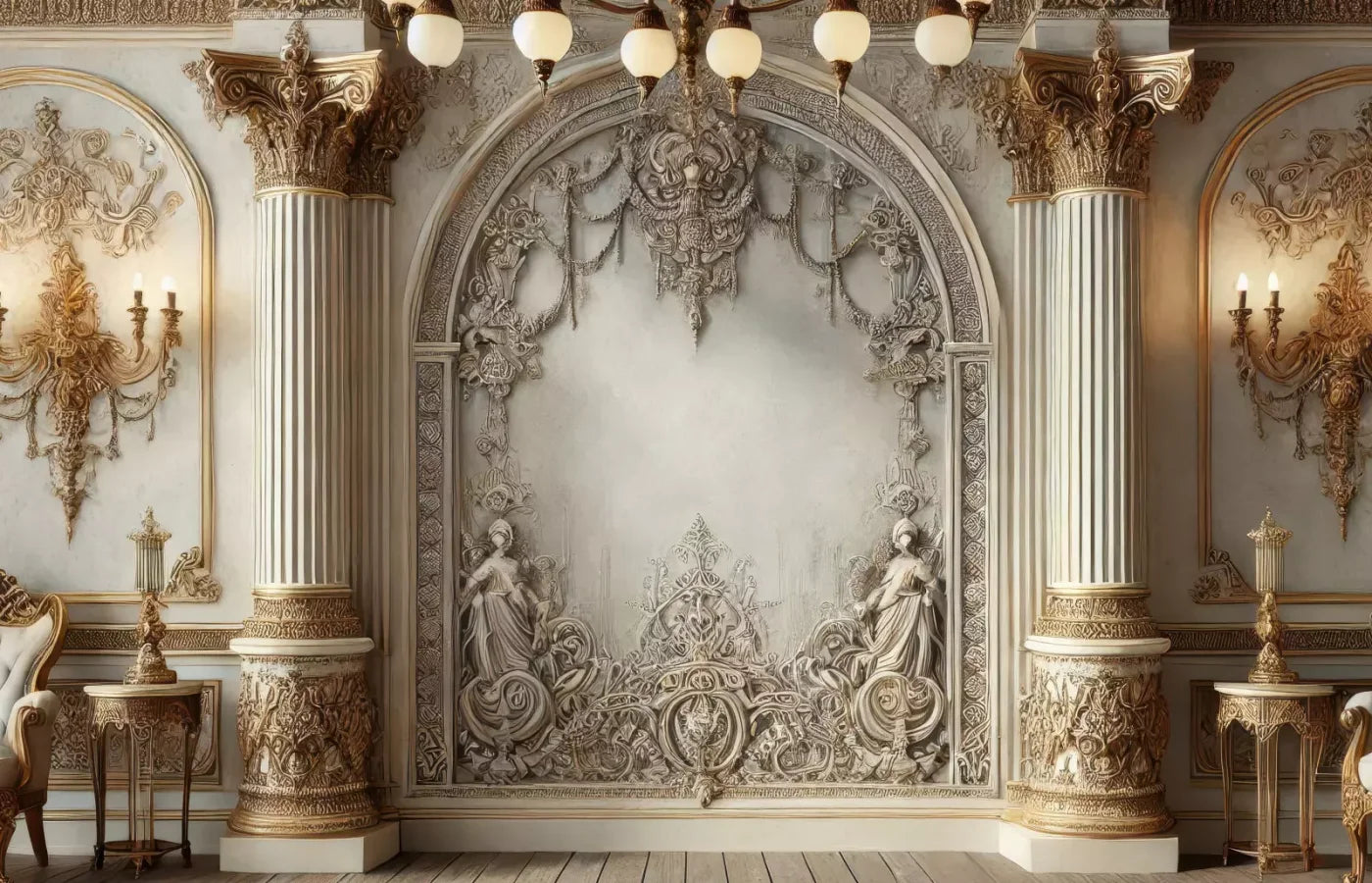 Fairytale Ballroom Arch 14’X9’ Ultracloth (168 X 108 Inch) Backdrop