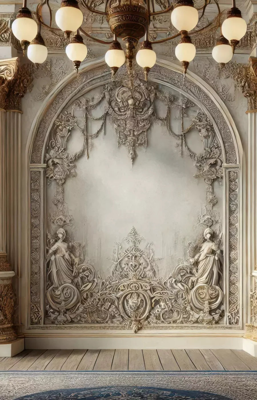 Fairytale Ballroom Arch 9’X14’ Ultracloth (108 X 168 Inch) Backdrop