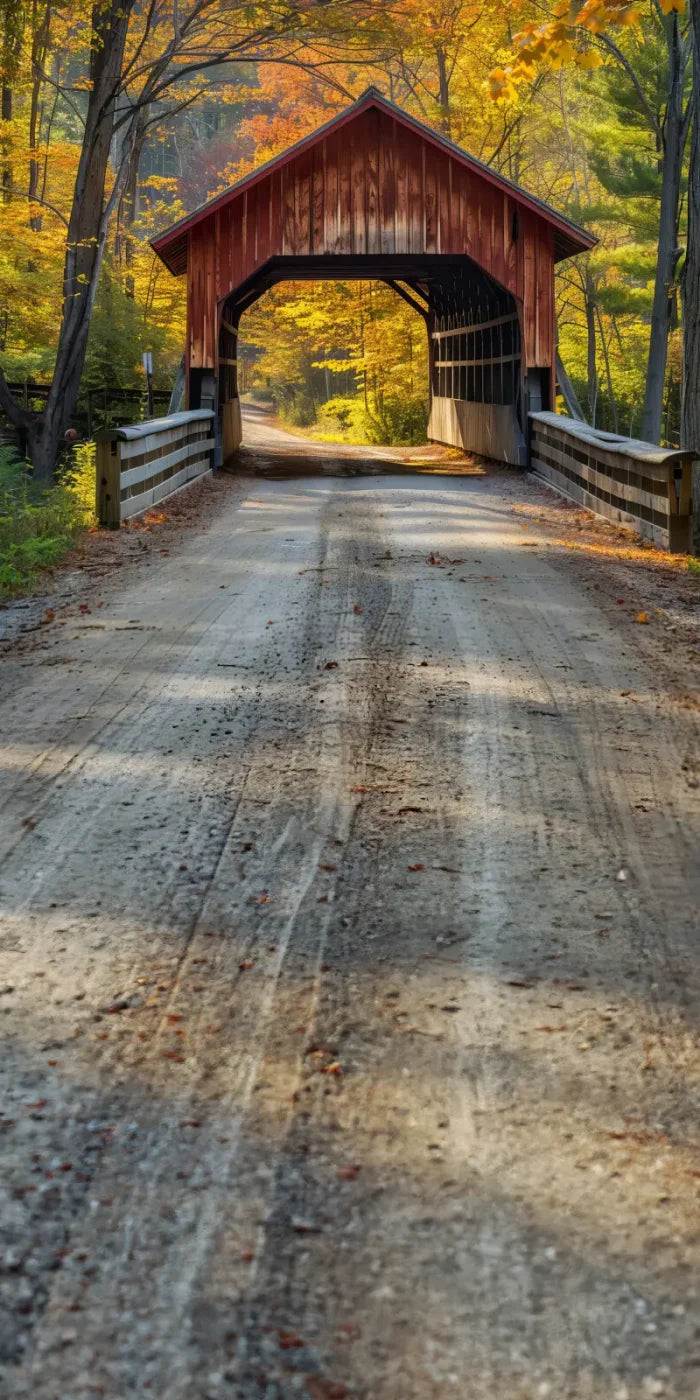 Fall Covered Bridge Sweep 10’x20’ UltraCloth (120 x 240 inch) Backdrop