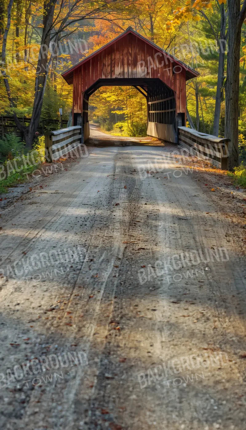 Fall Covered Bridge Sweep 8’x14’ UltraCloth for Westcott X Drop Pro (96 x 168 inch) Backdrop