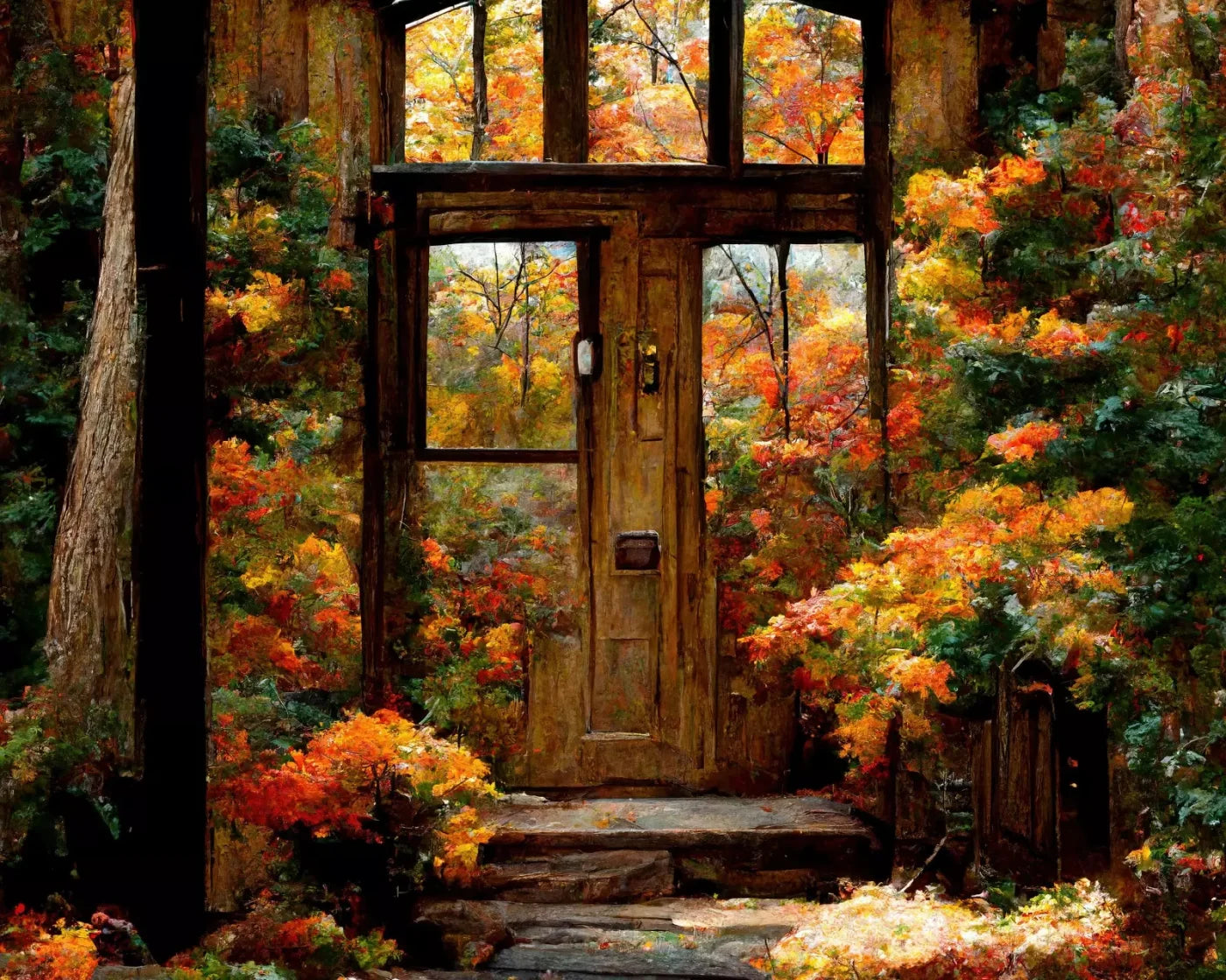 Fall Entrance 10’X8’ Fleece (120 X 96 Inch) Backdrop