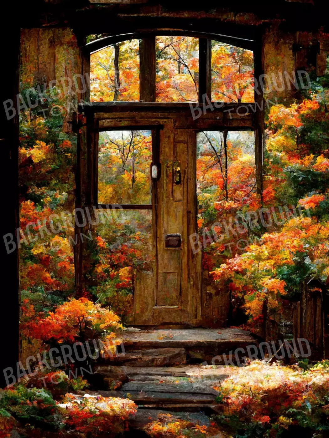 Fall Entrance 5’X6’8 Fleece (60 X 80 Inch) Backdrop