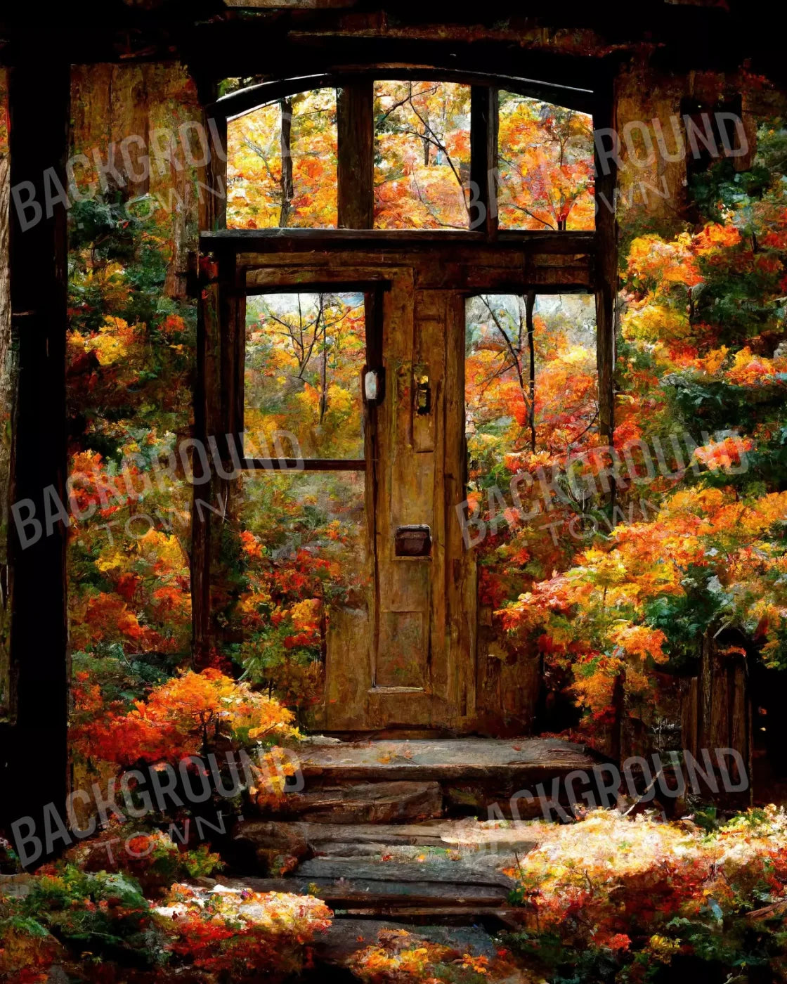 Fall Entrance 8’X10’ Fleece (96 X 120 Inch) Backdrop