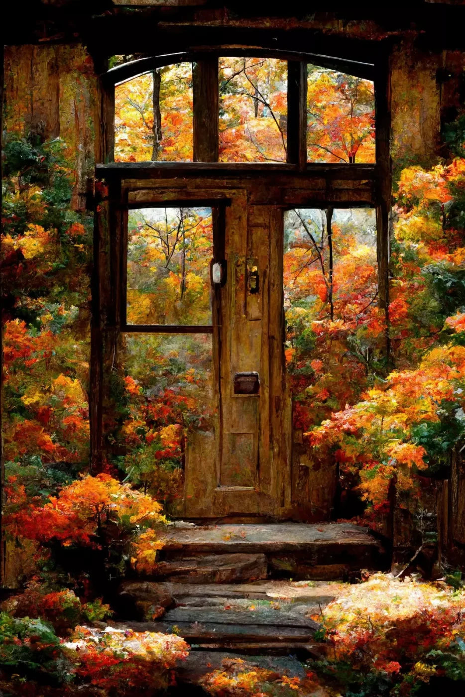 Fall Entrance 8’X12’ Ultracloth (96 X 144 Inch) Backdrop