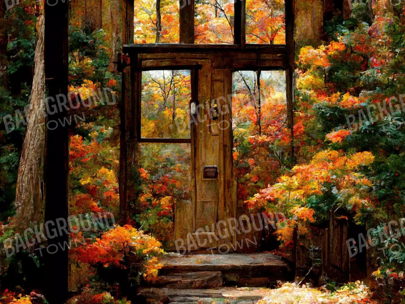 Fall Entrance 8’X6’ Fleece (96 X 72 Inch) Backdrop