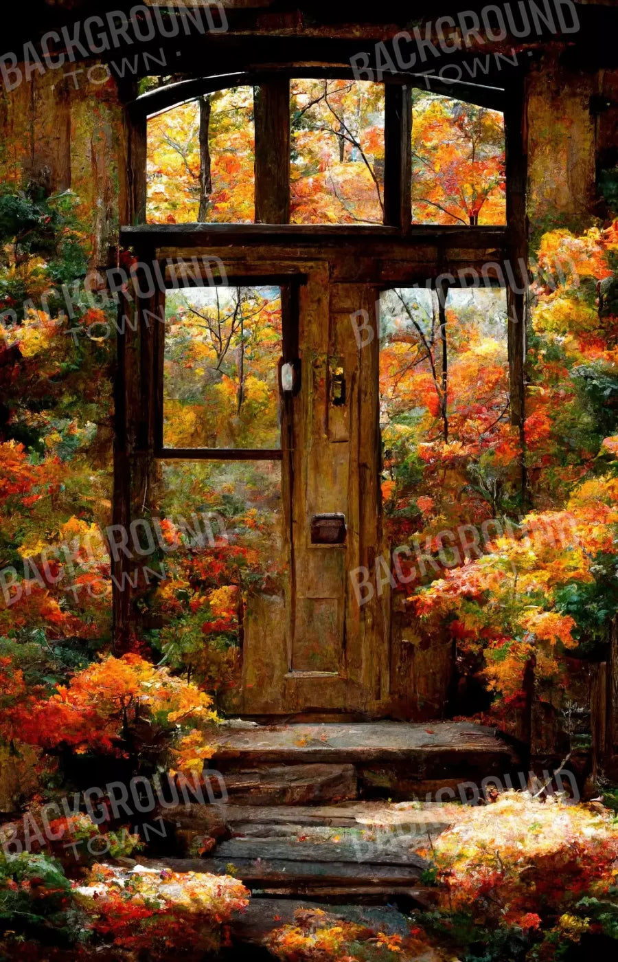 Fall Entrance 9’X14’ Ultracloth (108 X 168 Inch) Backdrop