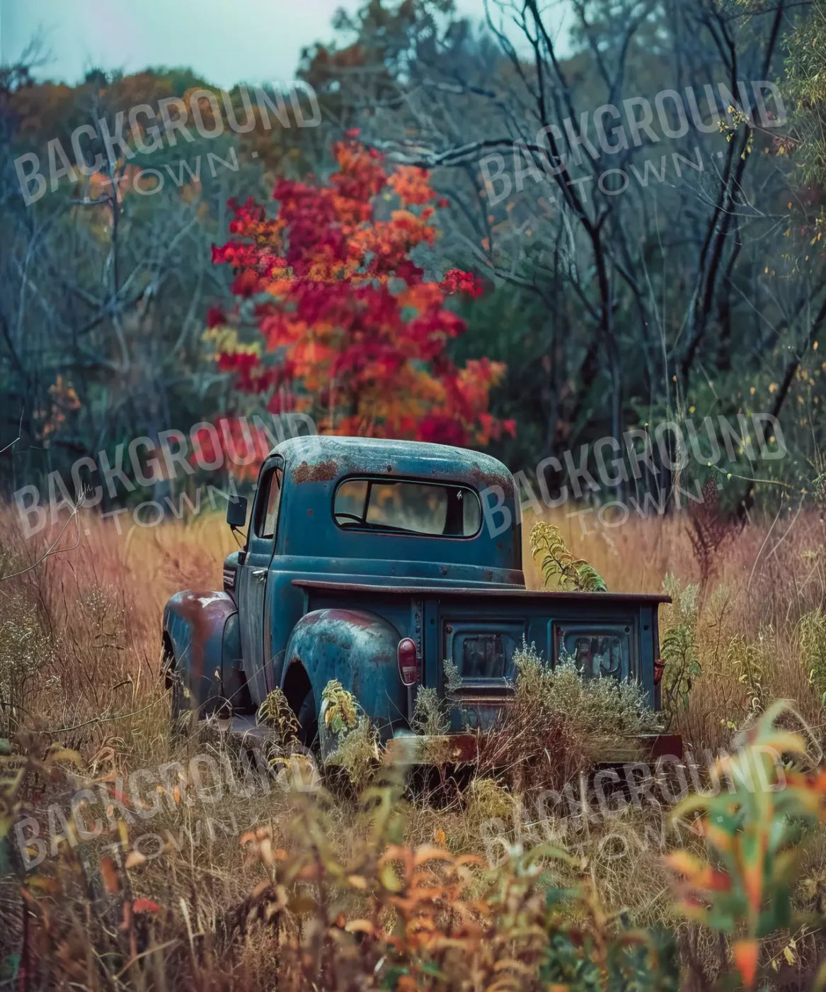 Brown , Red , Blue Backdrop for Photography