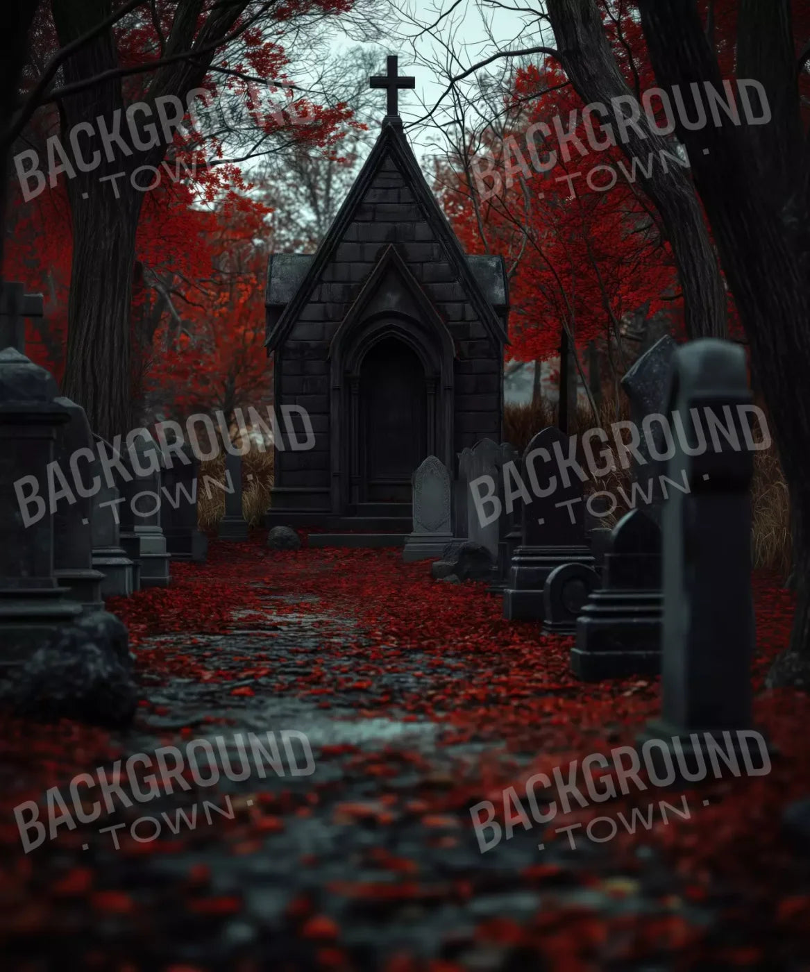 Fall Mausoleum 10’X12’ Ultracloth (120 X 144 Inch) Backdrop