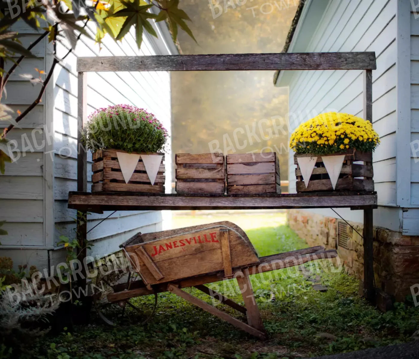 Fall Mums 12X10 Ultracloth ( 144 X 120 Inch ) Backdrop