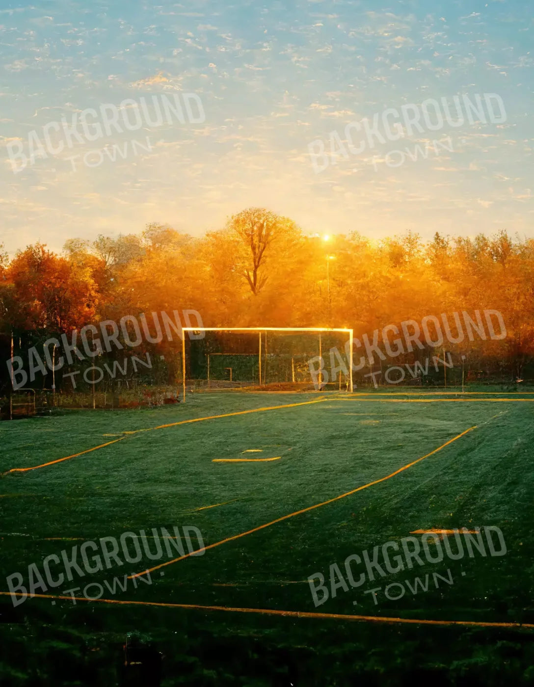 Fall Soccer 6X8 Fleece ( 72 X 96 Inch ) Backdrop
