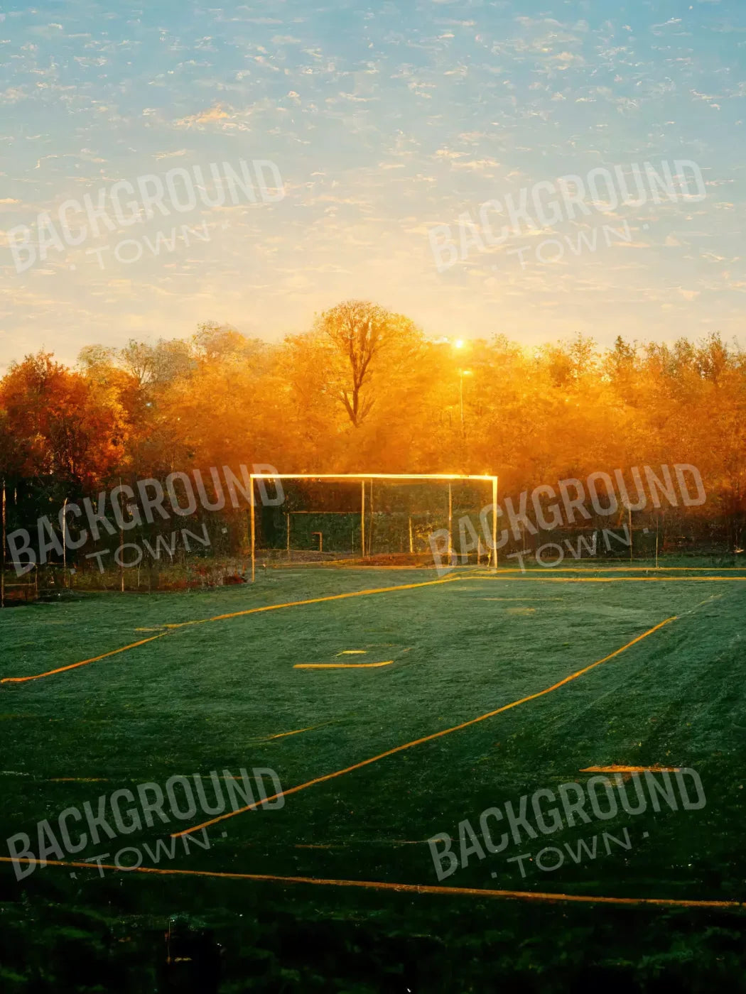Fall Soccer 8X10 Fleece ( 96 X 120 Inch ) Backdrop