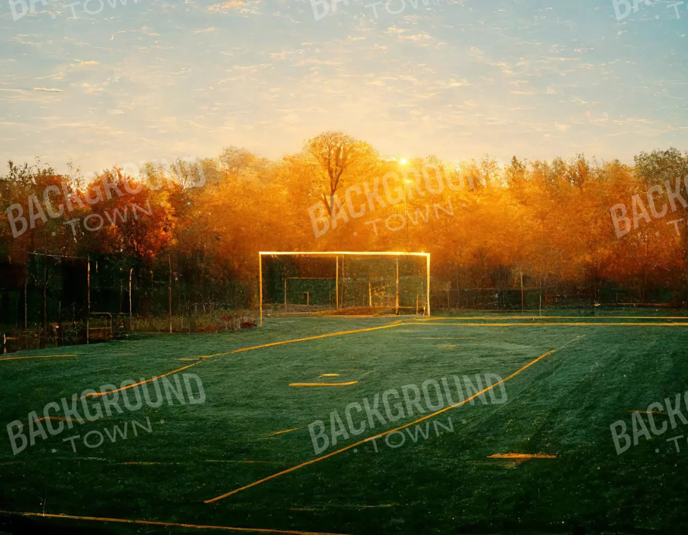 Fall Soccer 8X6 Fleece ( 96 X 72 Inch ) Backdrop