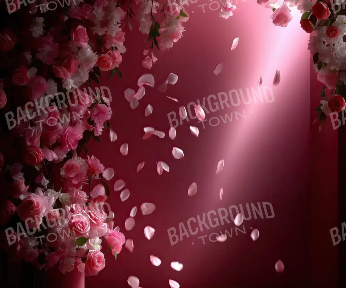 Falling Flower Petals 5’x4’2 Fleece (60 x 50 inch) Backdrop