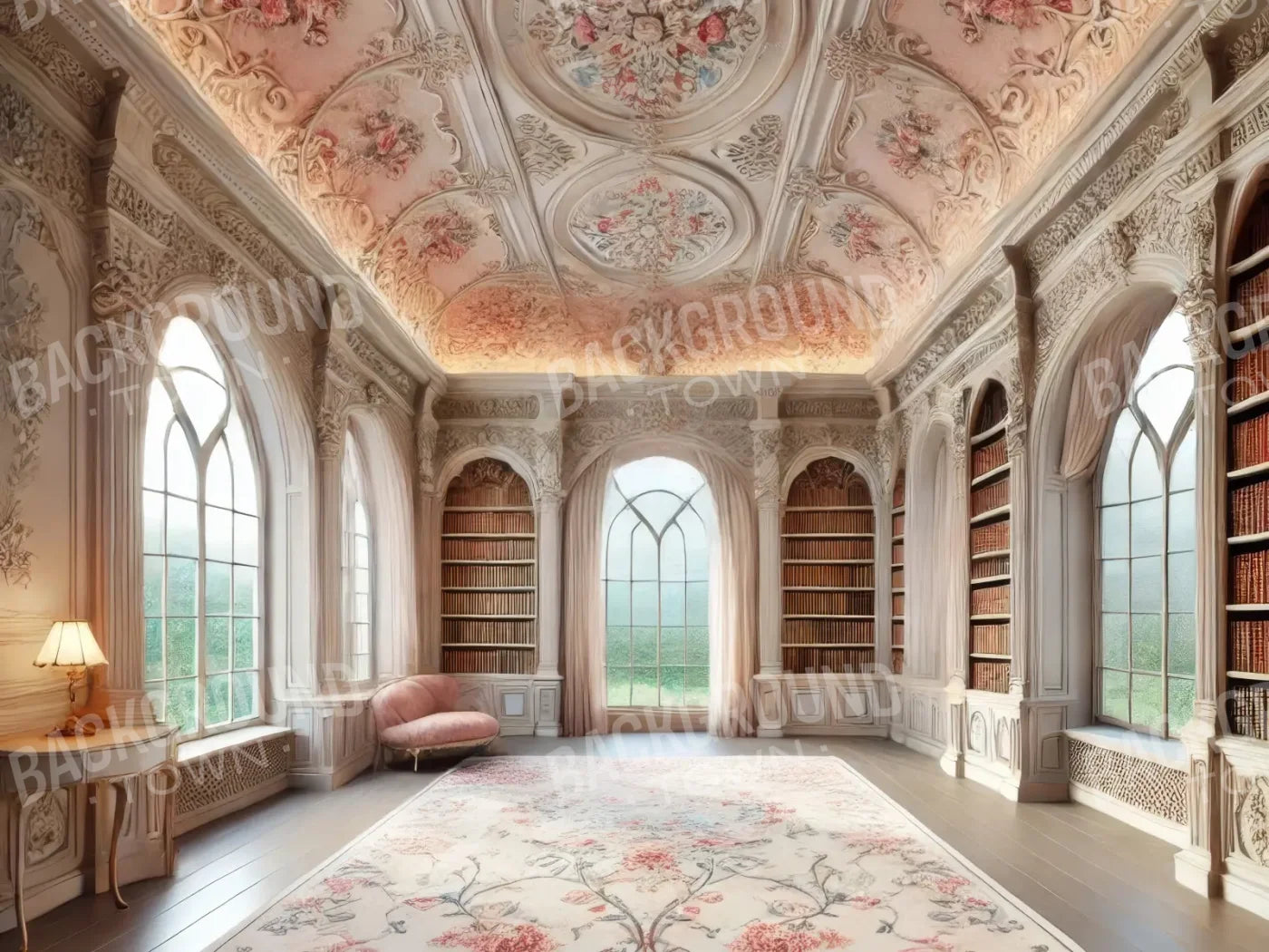 Fancy Library 8’x6’ Fleece (96 x 72 inch) Backdrop