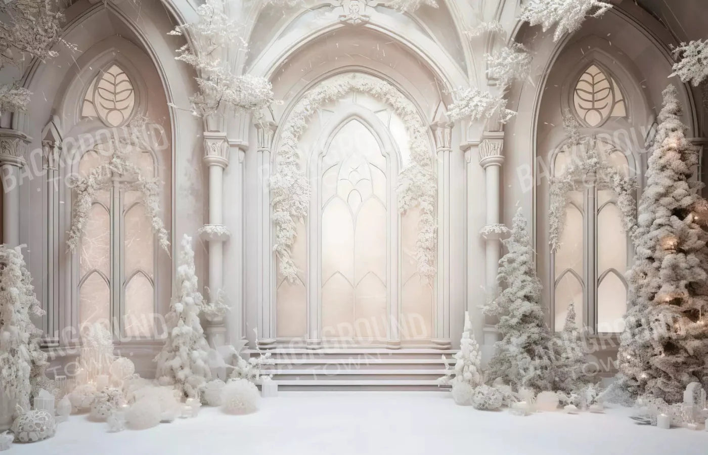 Fancy White Hall 12X8 Ultracloth ( 144 X 96 Inch ) Backdrop
