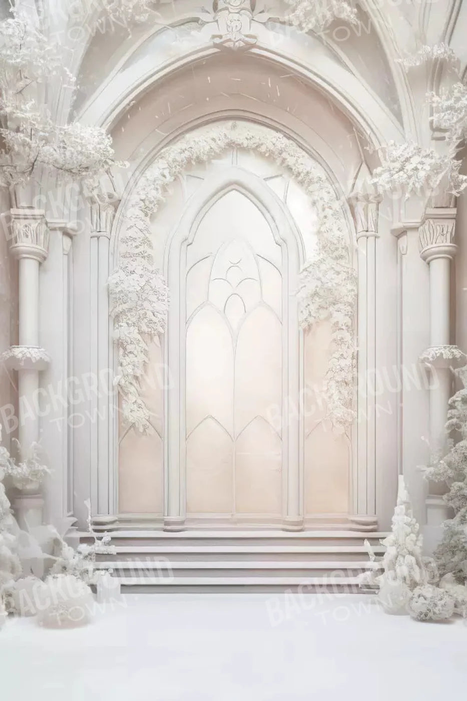 Fancy White Hall 5X8 Ultracloth ( 60 X 96 Inch ) Backdrop