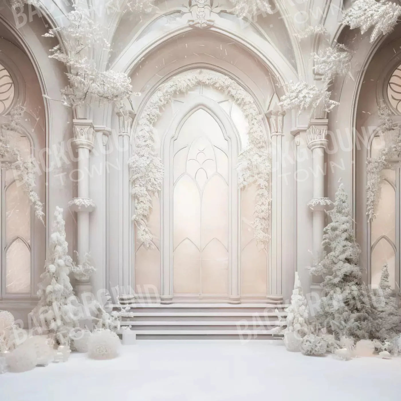 Fancy White Hall 8X8 Fleece ( 96 X Inch ) Backdrop