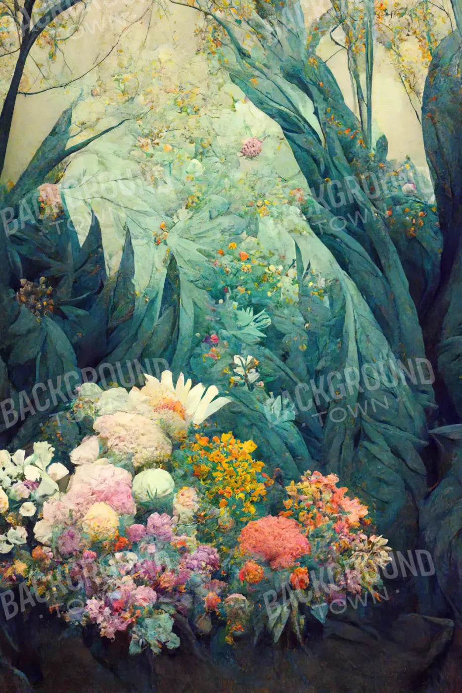 Fantasy Meadow Pastel 5X8 Ultracloth ( 60 X 96 Inch ) Backdrop