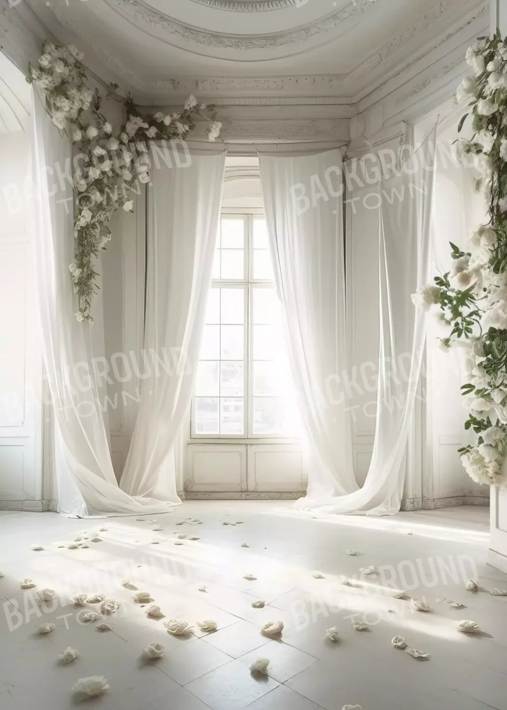 Fantasy White Room 5X7 Ultracloth ( 60 X 84 Inch ) Backdrop