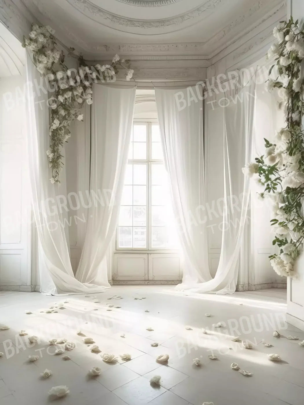 Fantasy White Room 6X8 Fleece ( 72 X 96 Inch ) Backdrop
