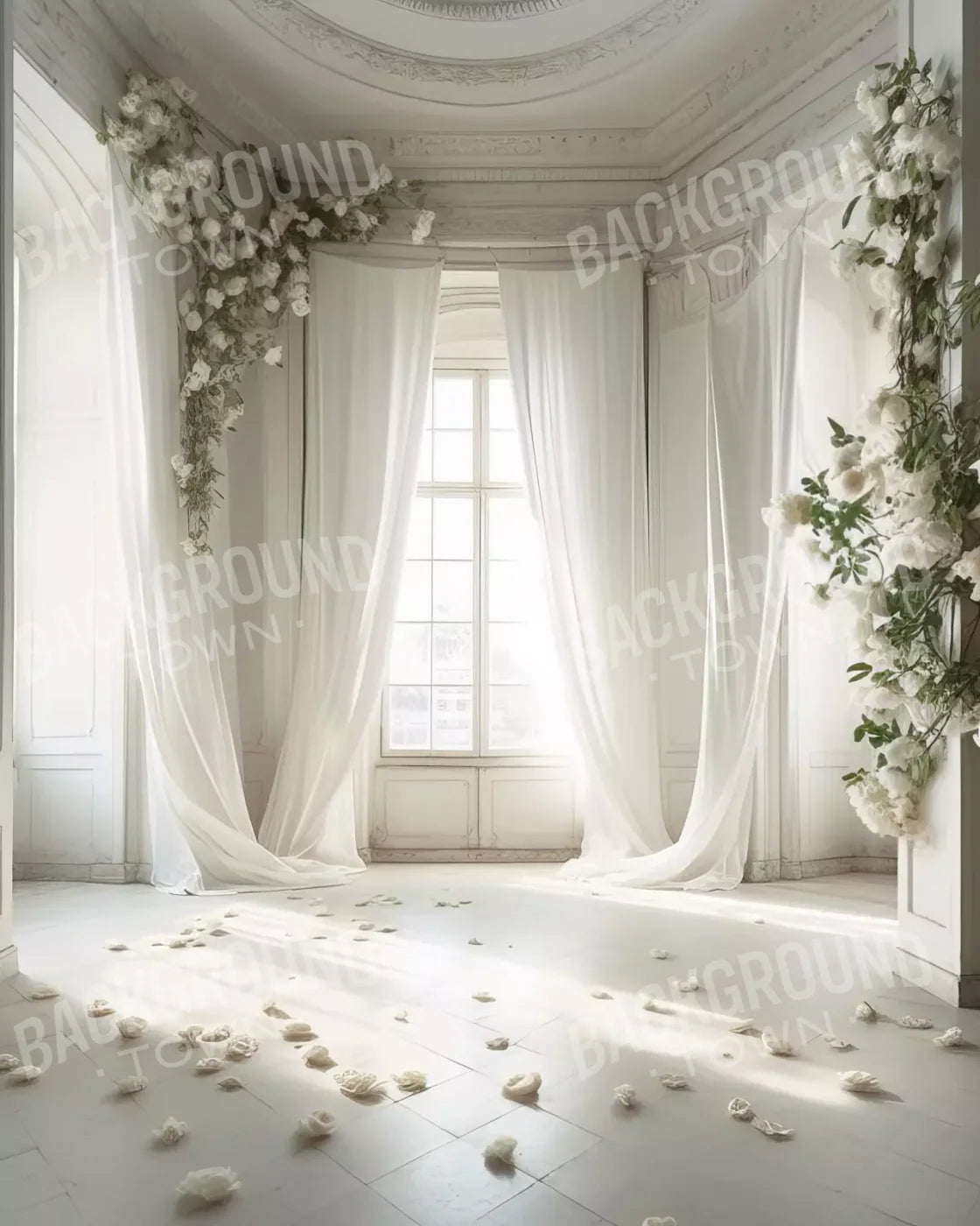 Fantasy White Room 8X10 Fleece ( 96 X 120 Inch ) Backdrop