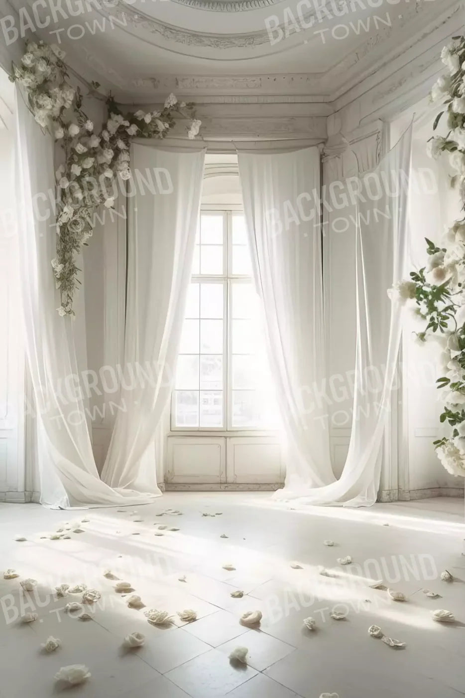 Fantasy White Room 8X12 Ultracloth ( 96 X 144 Inch ) Backdrop