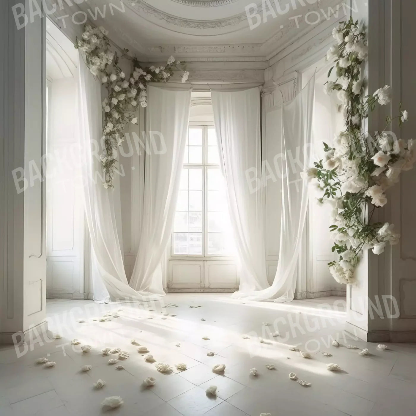 Fantasy White Room 8X8 Fleece ( 96 X Inch ) Backdrop