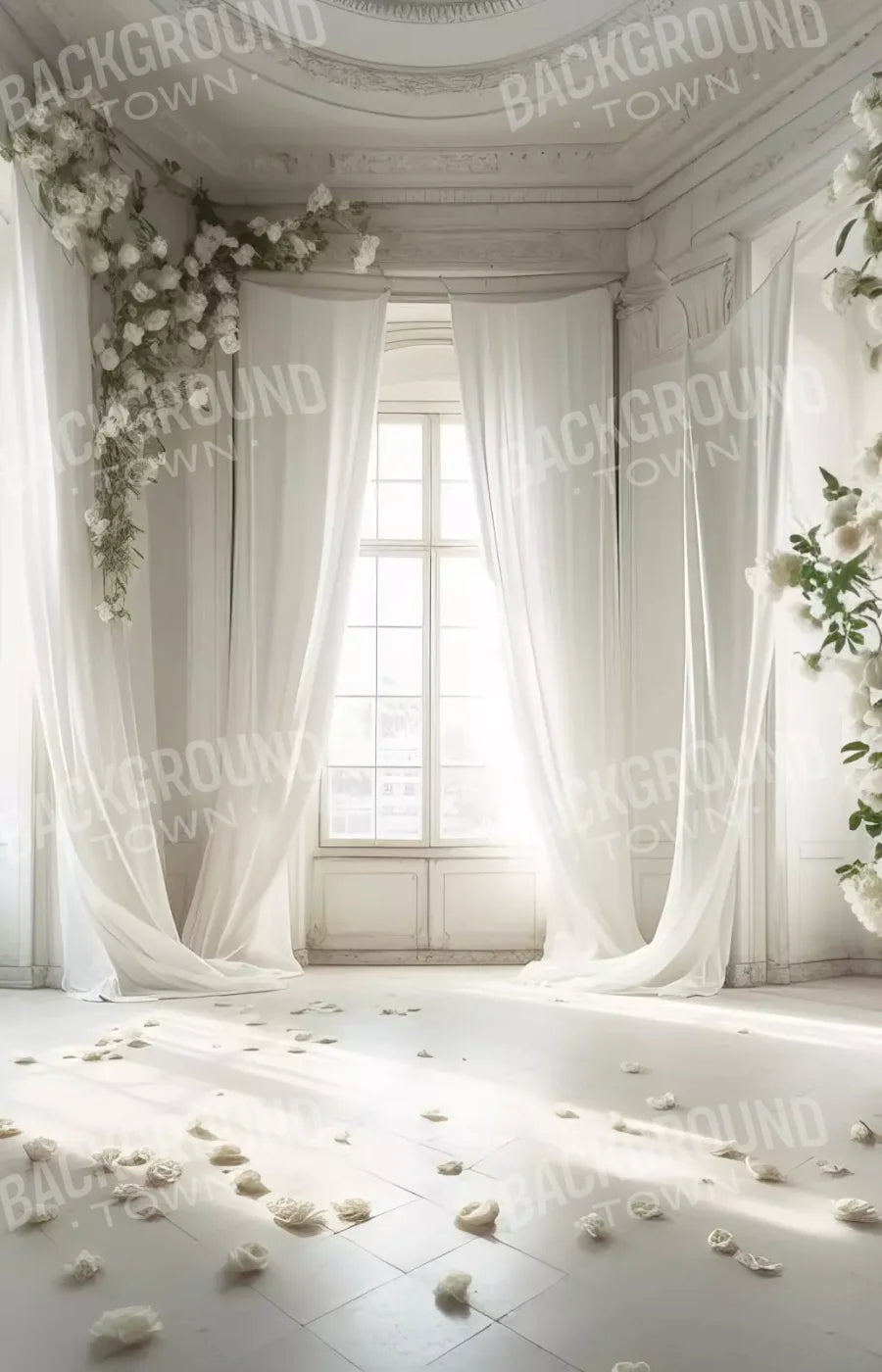 Fantasy White Room 9X14 Ultracloth ( 108 X 168 Inch ) Backdrop