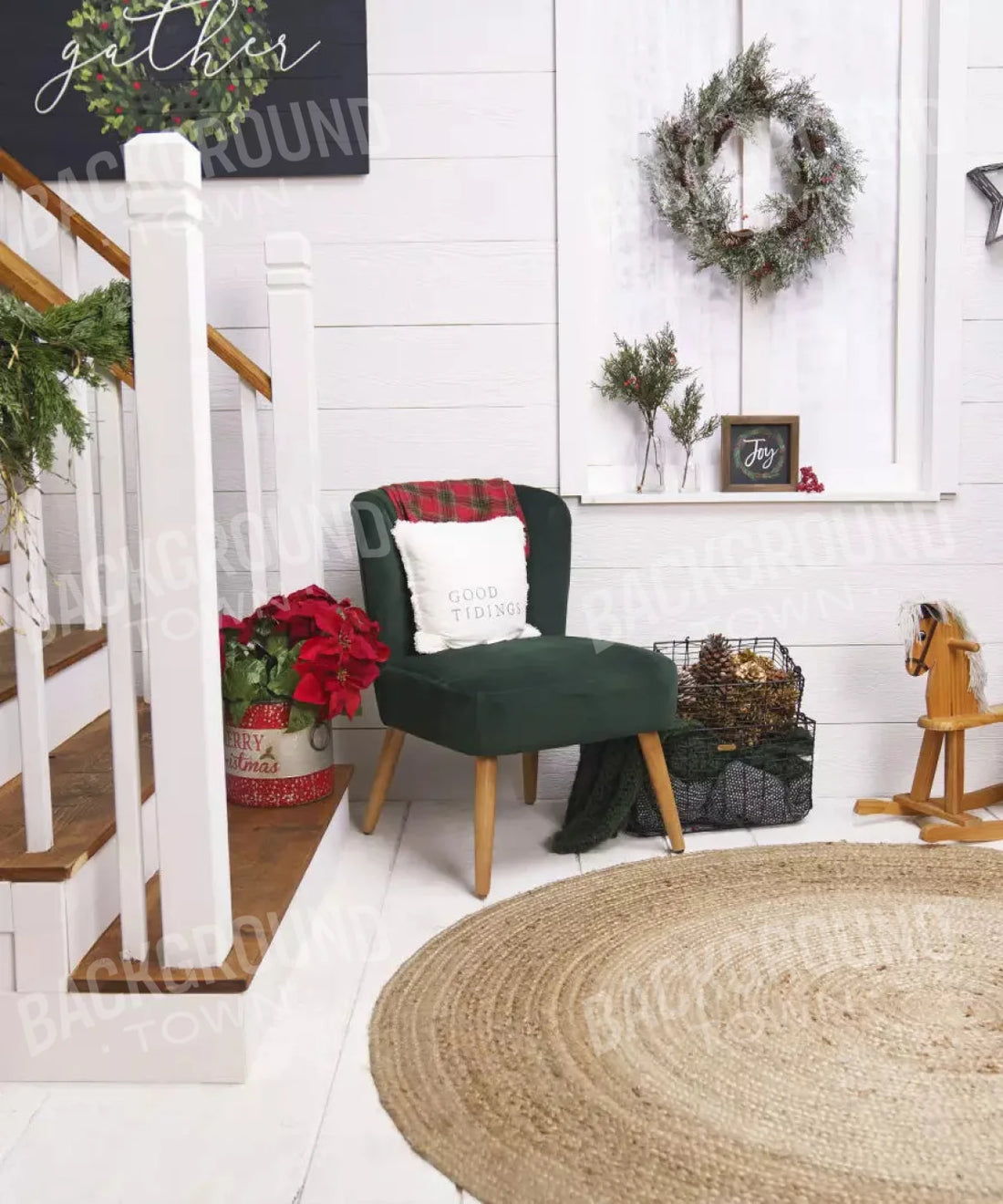 White Christmas Backdrop for Photography