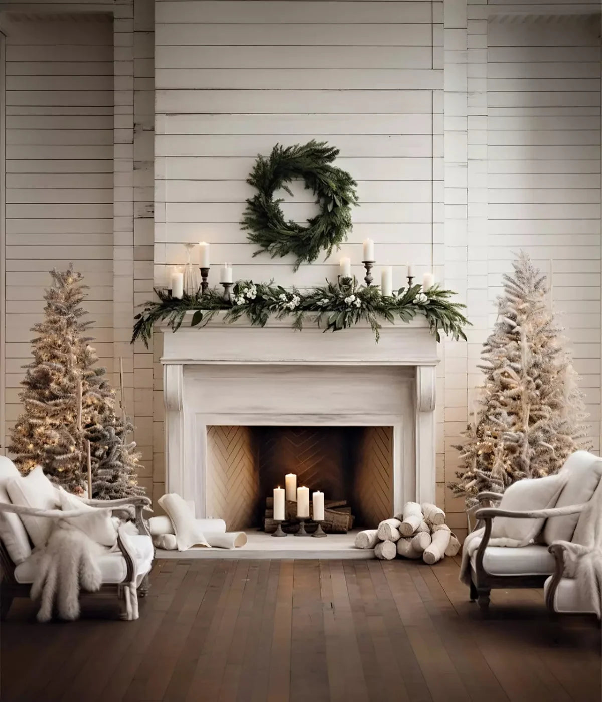 Farmhouse Christmas Iii 10X12 Ultracloth ( 120 X 144 Inch ) Backdrop