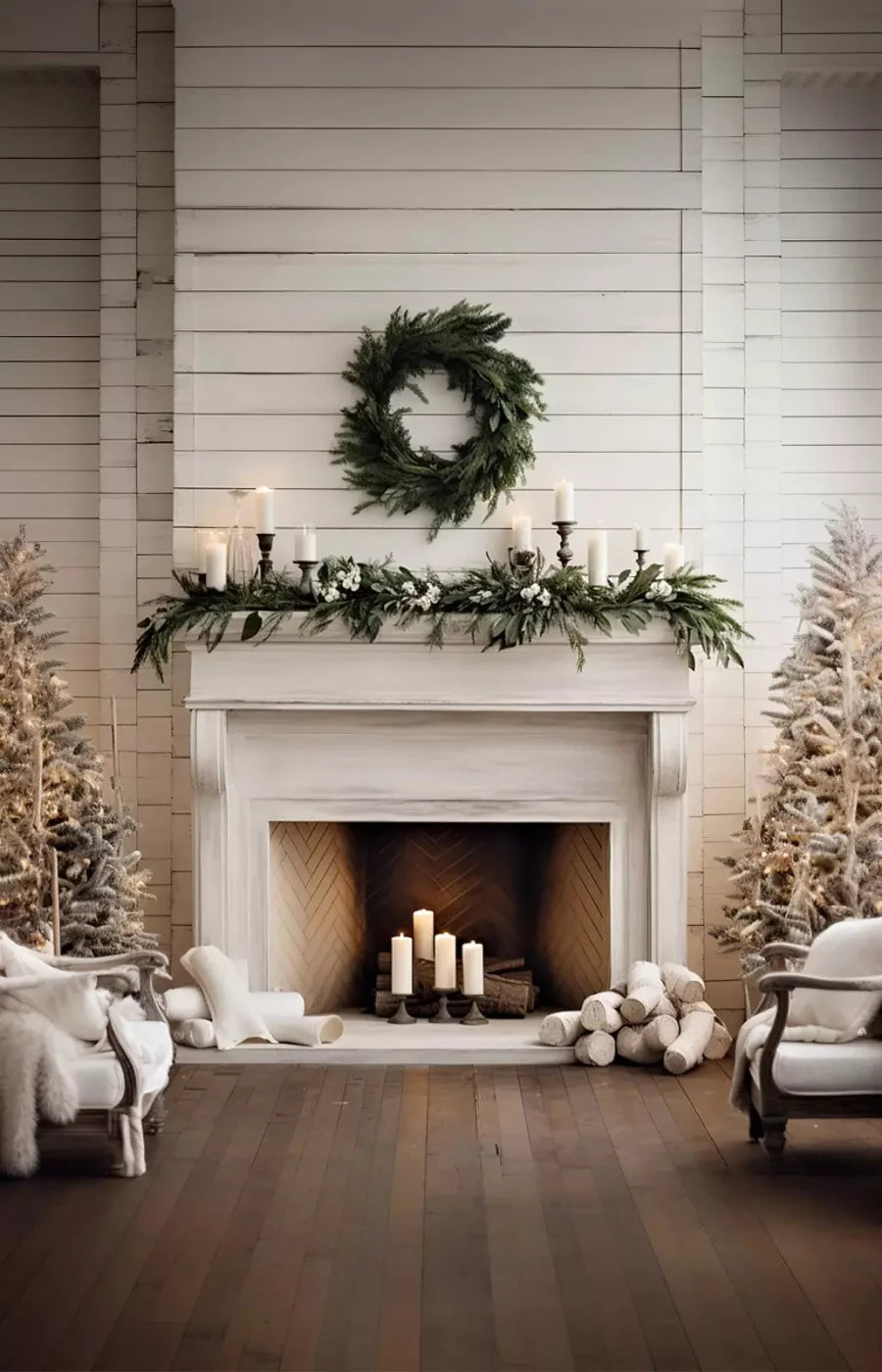 Farmhouse Christmas Iii 8X12 Ultracloth ( 96 X 144 Inch ) Backdrop