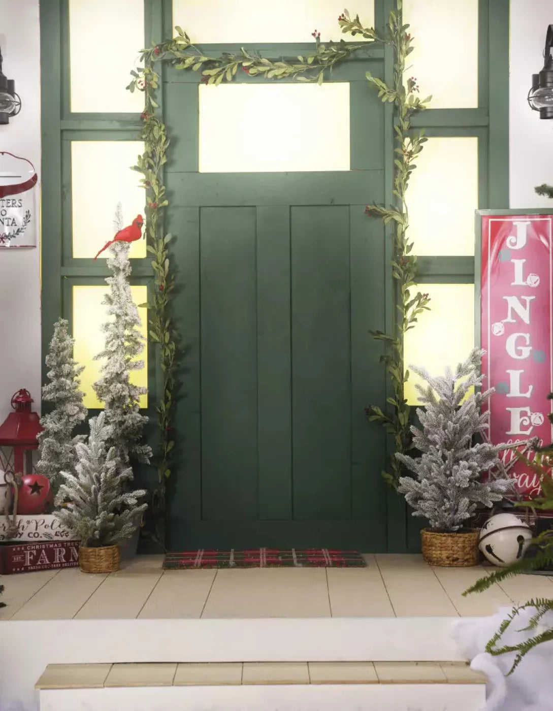 Farmhouse Front Porch 6X8 Fleece ( 72 X 96 Inch ) Backdrop