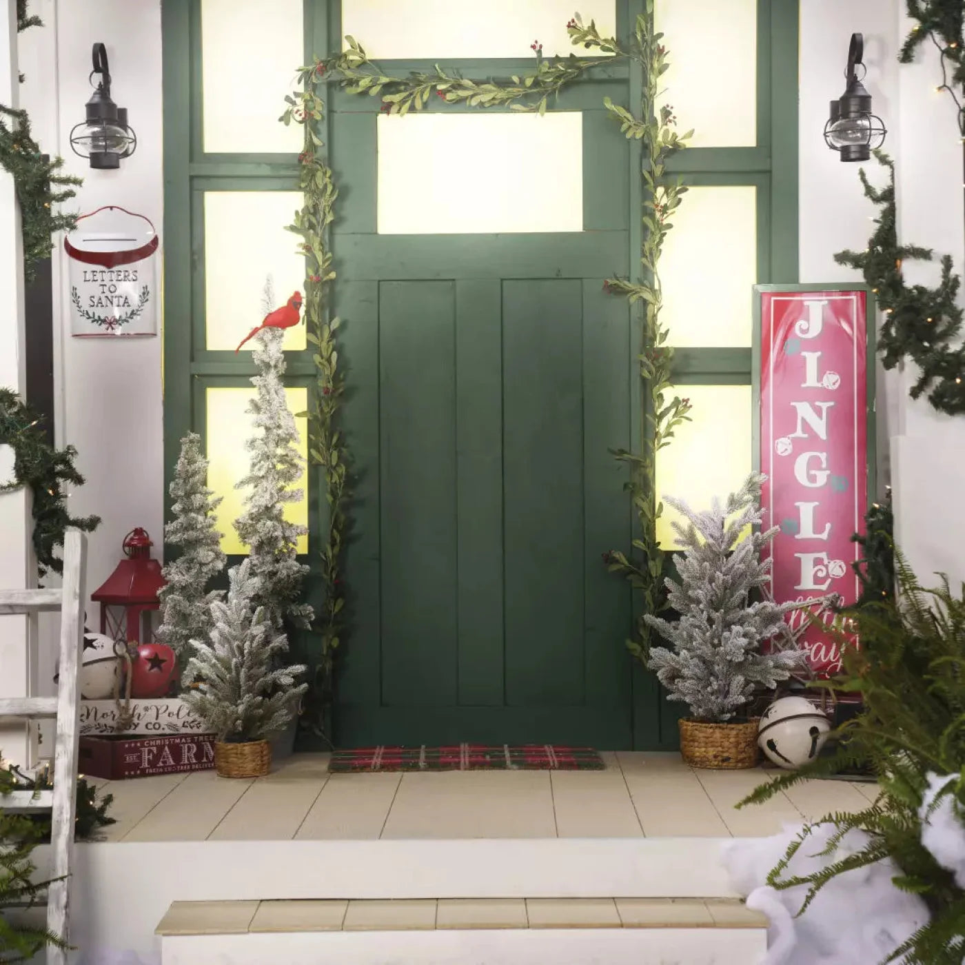 Farmhouse Front Porch 8X8 Fleece ( 96 X Inch ) Backdrop
