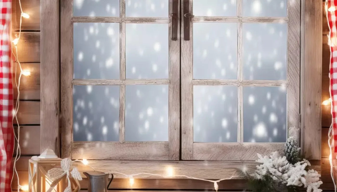 Rustic Snowy Christmas Ii 14’X8’ Ultracloth (168 X 96 Inch) Backdrop