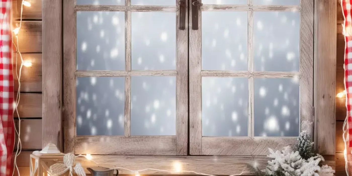 Rustic Snowy Christmas Ii 20’X10’ Ultracloth (240 X 120 Inch) Backdrop