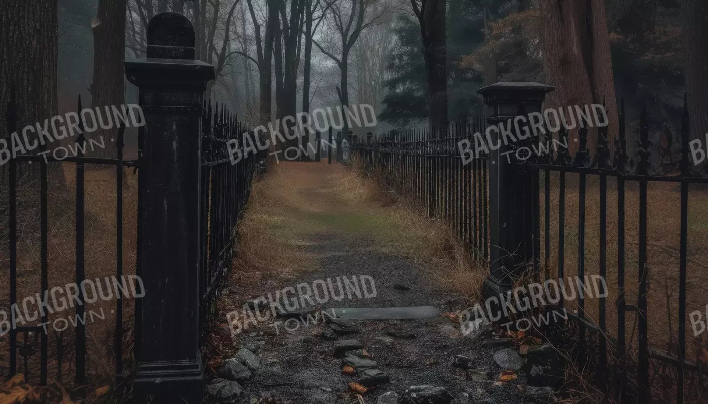 Fenced In Fall Walkway 14’X8’ Ultracloth (168 X 96 Inch) Backdrop