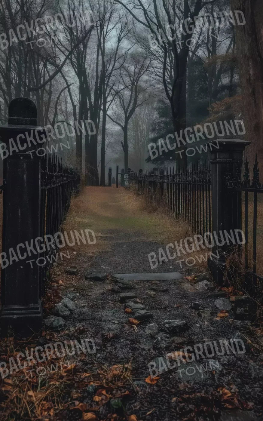 Fenced In Fall Walkway 5’X8’ Ultracloth (60 X 96 Inch) Backdrop