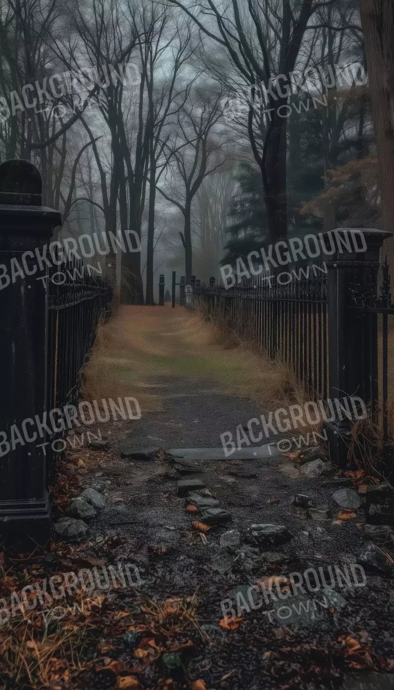 Fenced In Fall Walkway 8’X14’ Ultracloth (96 X 168 Inch) Backdrop
