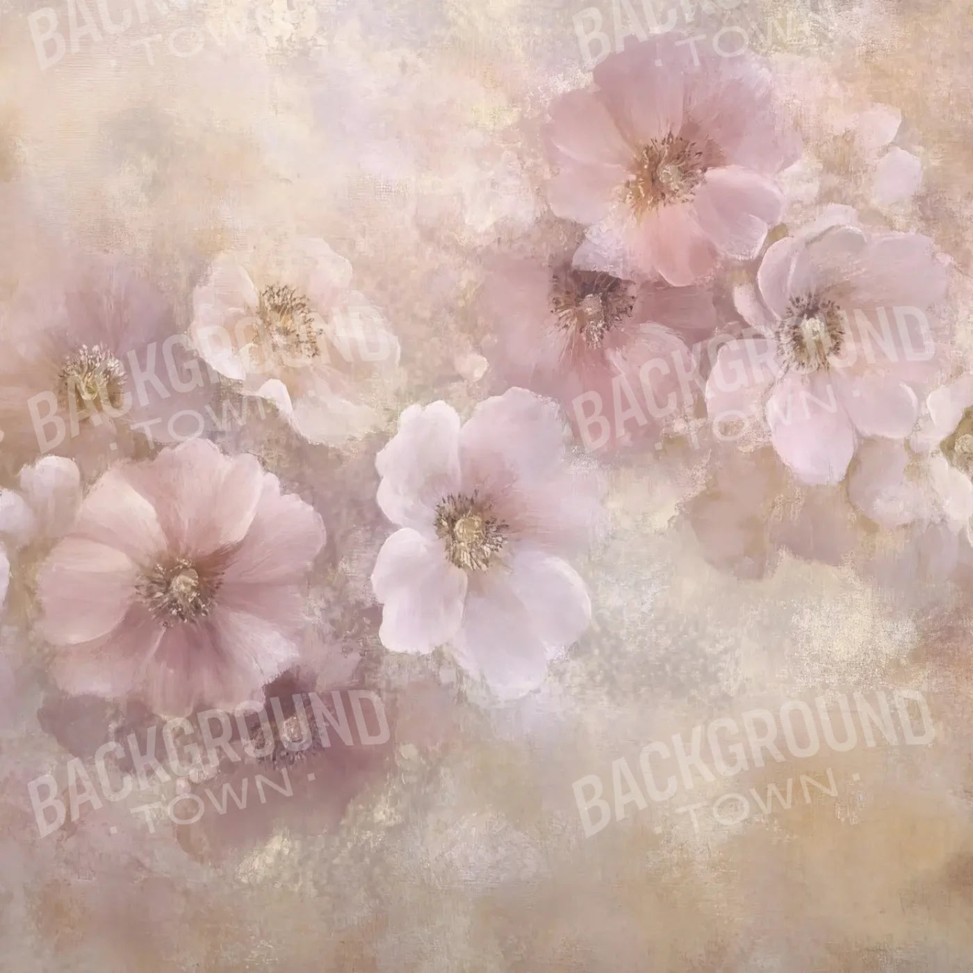 Fine Art Soft Pink Florals 8’x8’ Fleece (96 x 96 inch) Backdrop