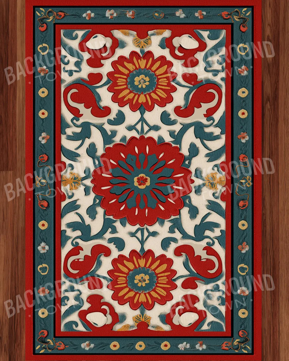 Fire Lotus RubberMat Floor 8’x10’ RubberMat Floor (96 x 120 inch) Backdrop