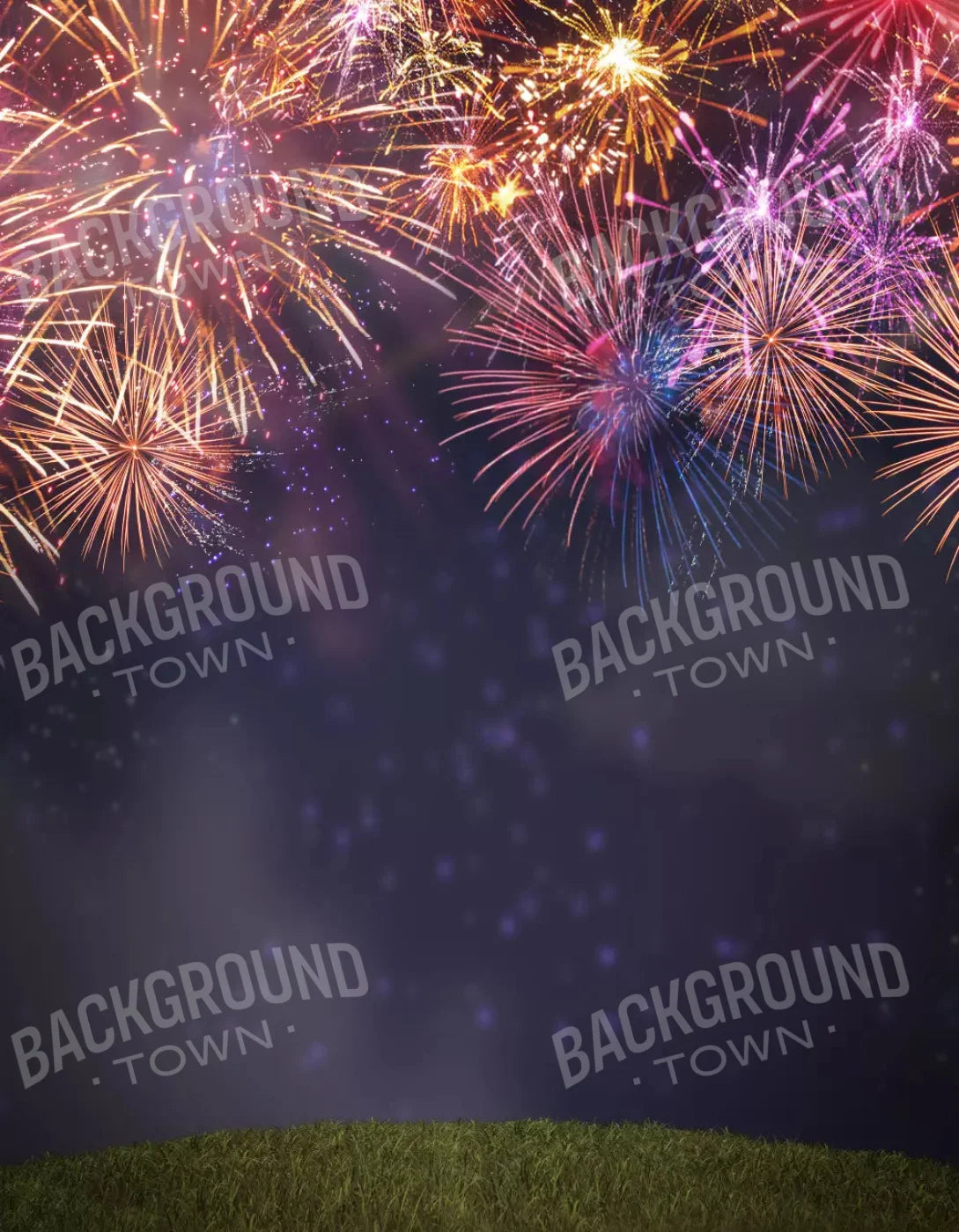 Firework Night 6X8 Fleece ( 72 X 96 Inch ) Backdrop