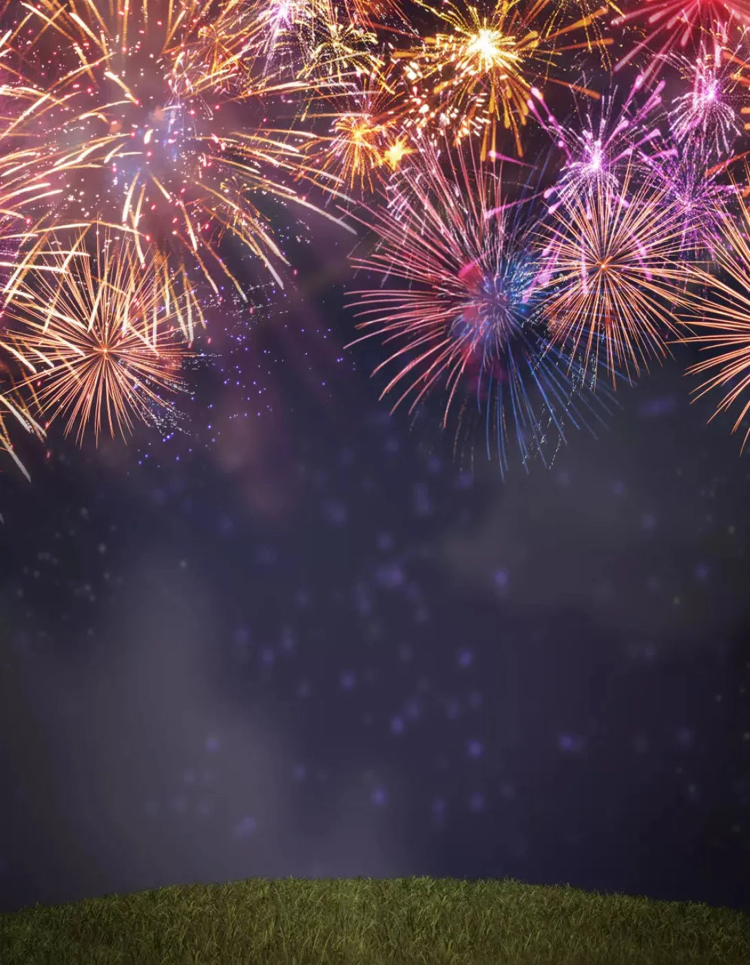 Firework Night 6X8 Fleece ( 72 X 96 Inch ) Backdrop