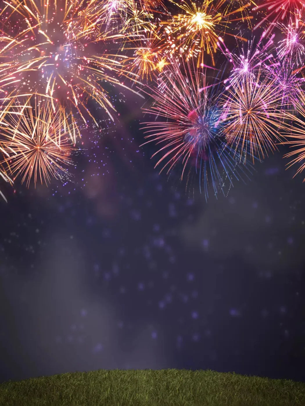 Firework Night 8X10 Fleece ( 96 X 120 Inch ) Backdrop