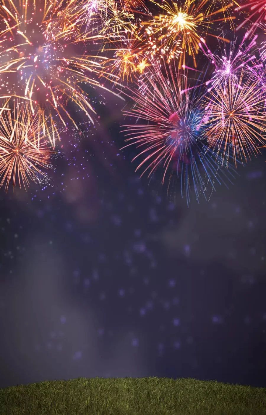 Firework Night 8X12 Ultracloth ( 96 X 144 Inch ) Backdrop