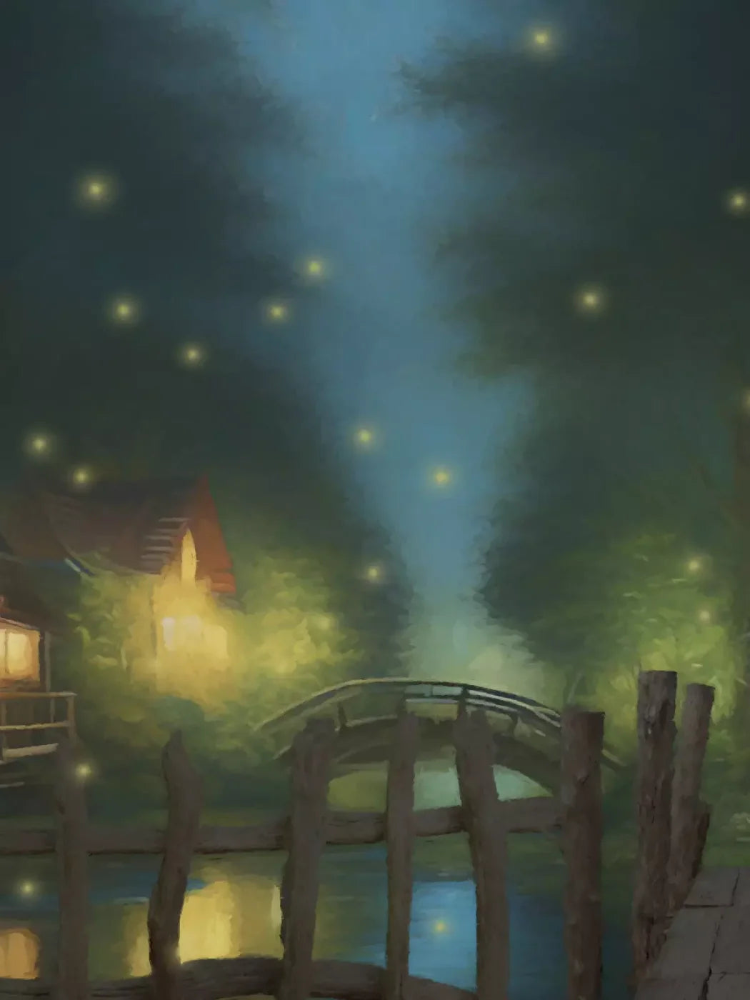 Fishing In The Dark 5X68 Fleece ( 60 X 80 Inch ) Backdrop
